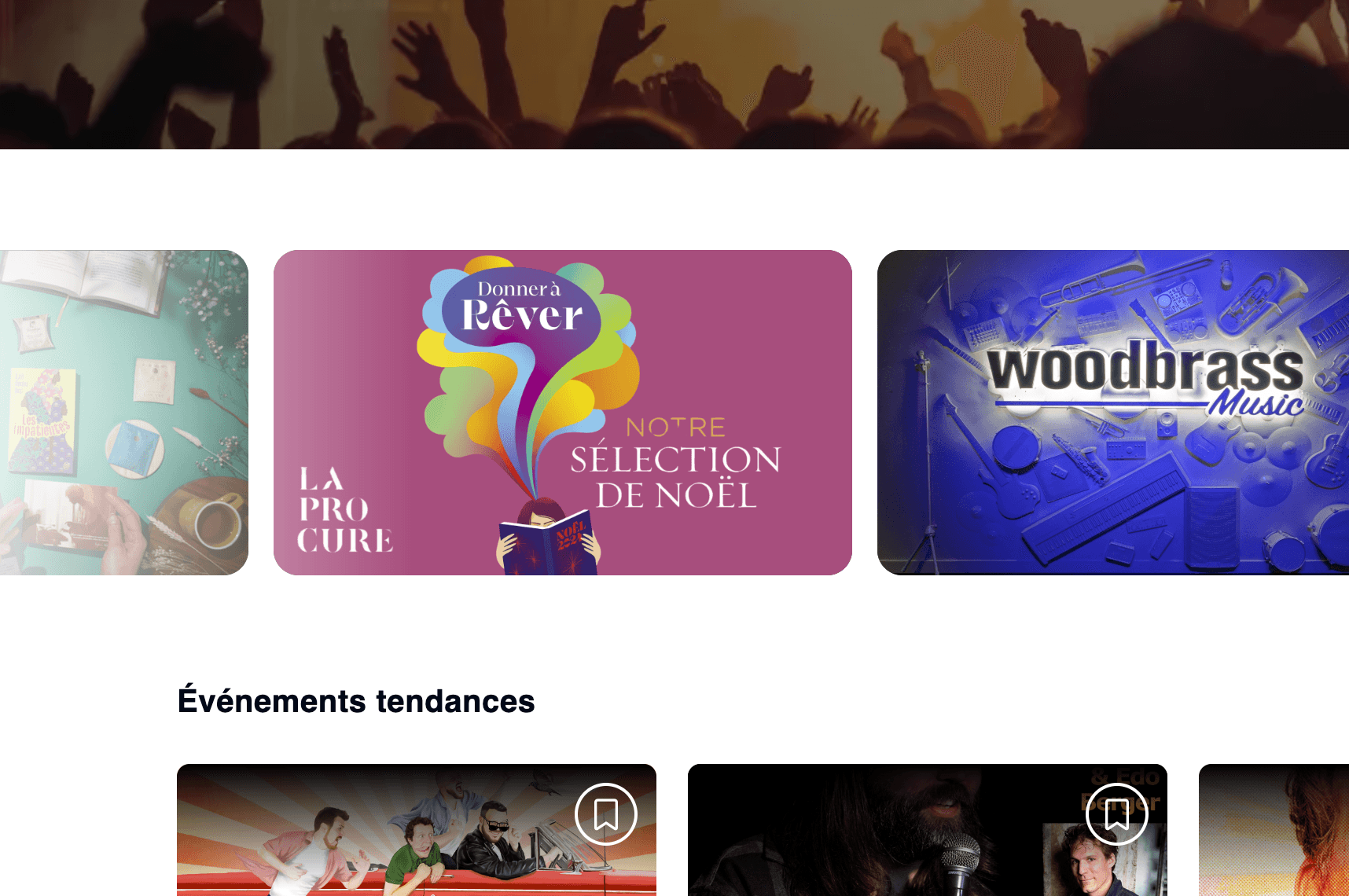 Dynamic banner showcasing a series of images representing the brand's cultural identity, accompanied by descriptive text.